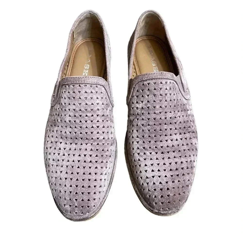 TRASK Ali Perforated Leather Suede Slip On Loafers Flats Women’s Size 7M